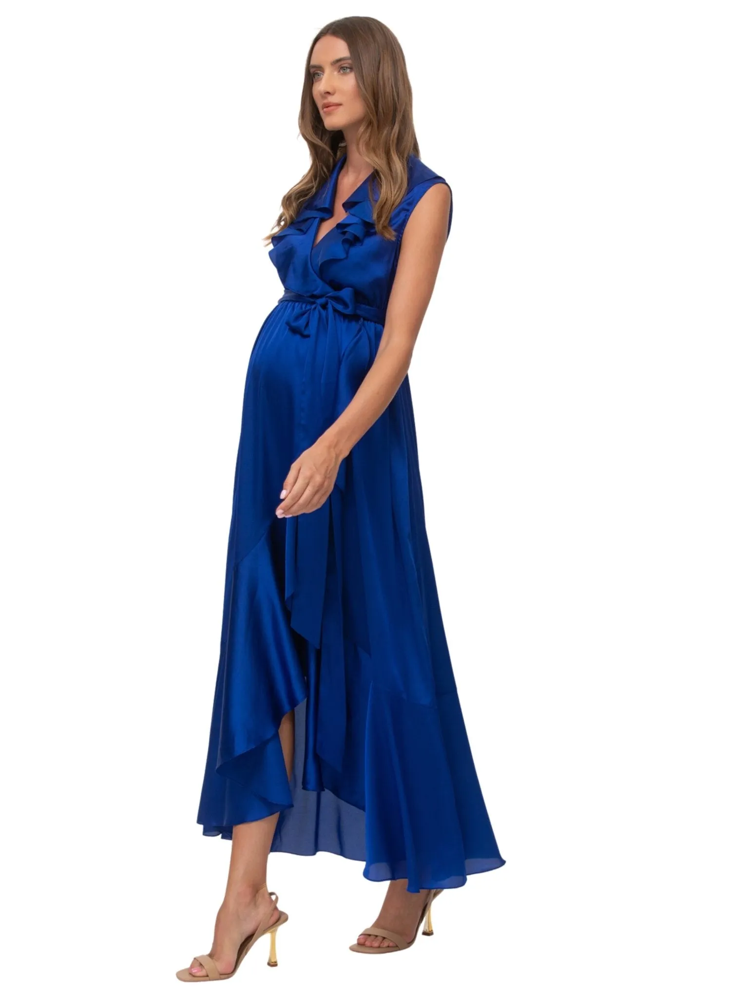 Dorothea Maternity Evening Dress - Blue Sapphire