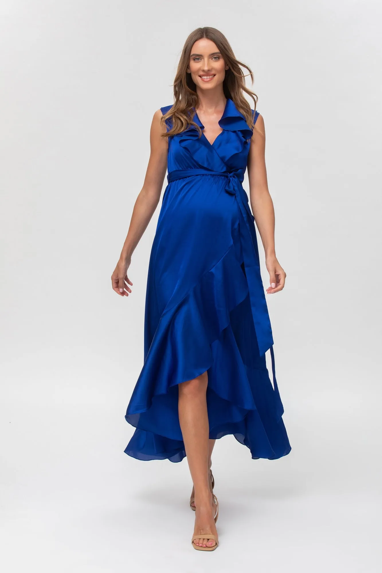 Dorothea Maternity Evening Dress - Blue Sapphire