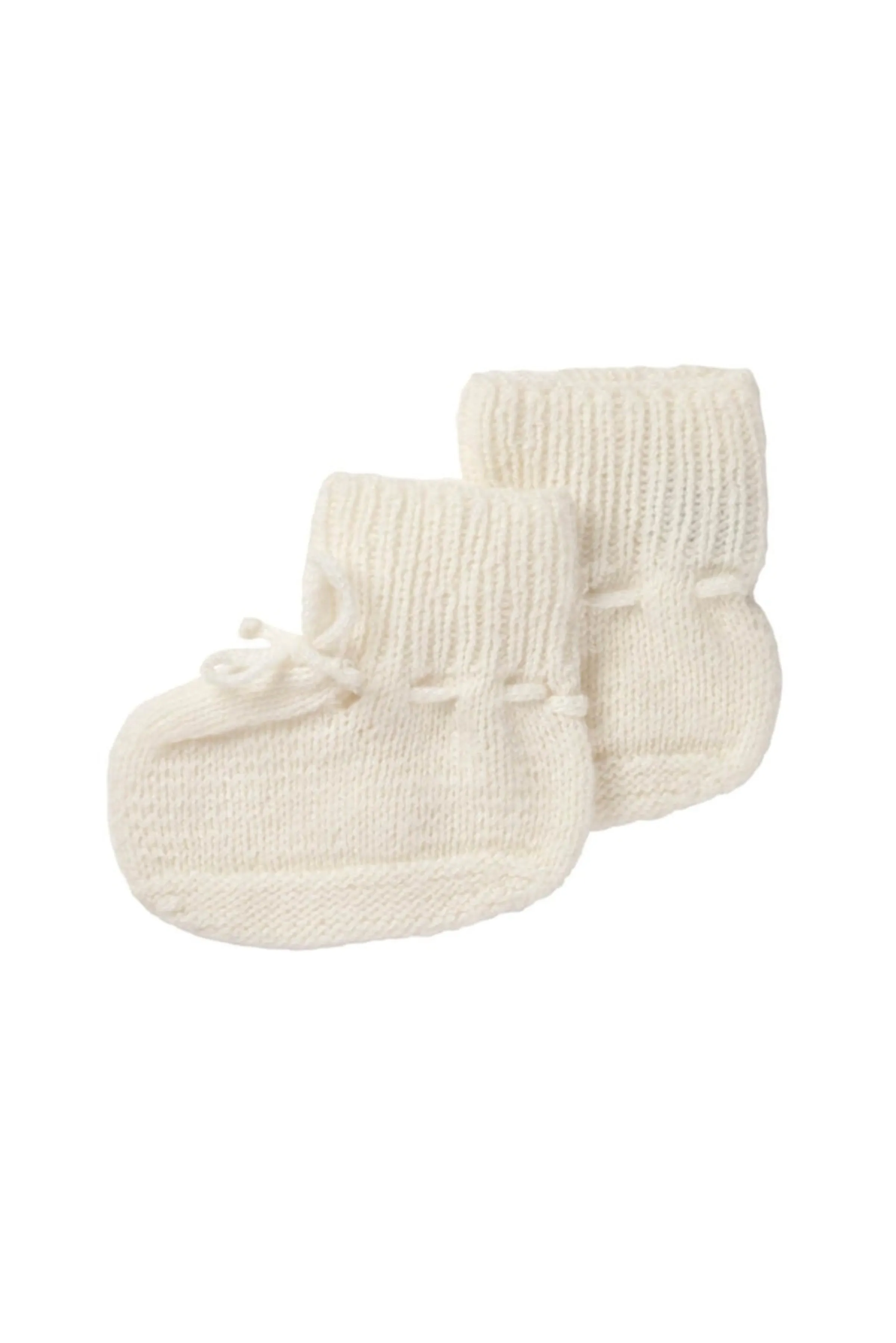 Ecru Hand Knitted Cashmere Baby Booties