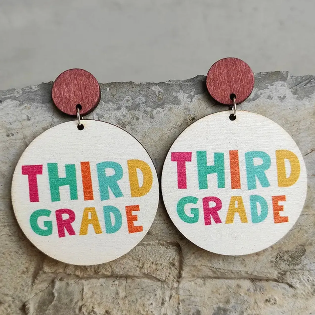 Elementary Teacher Earrings - First Grade, Second Grade, Third Grade, Fourth Grace, Fifth Grade Earrings