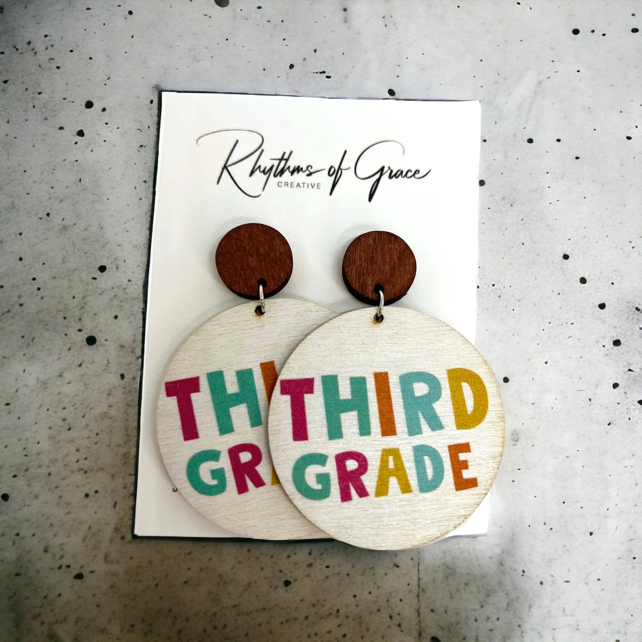 Elementary Teacher Earrings - First Grade, Second Grade, Third Grade, Fourth Grace, Fifth Grade Earrings