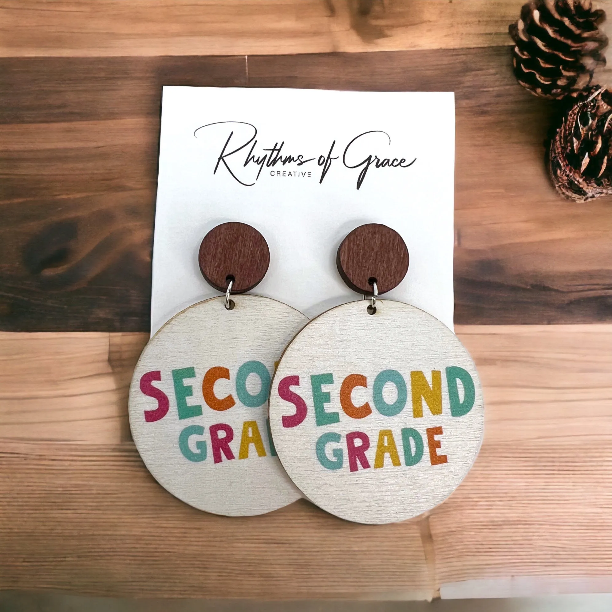 Elementary Teacher Earrings - First Grade, Second Grade, Third Grade, Fourth Grace, Fifth Grade Earrings