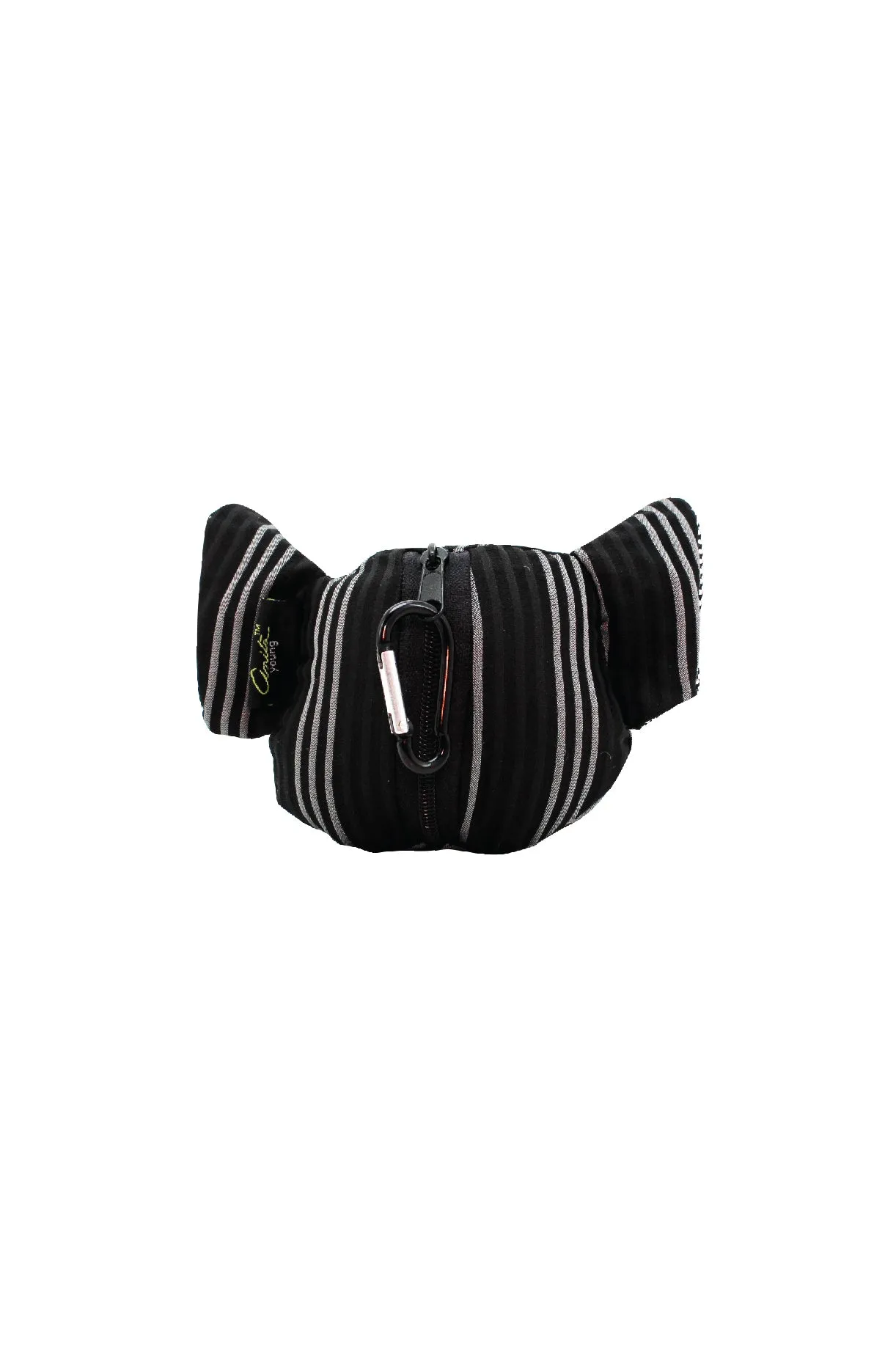 ELEPH FOLDABLE PLEAT 3 STRIPE - POUCH : Black / Grey