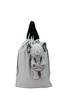 ELEPH FOLDABLE PLEAT LUREX - BACKPACK : Grey/ Silver