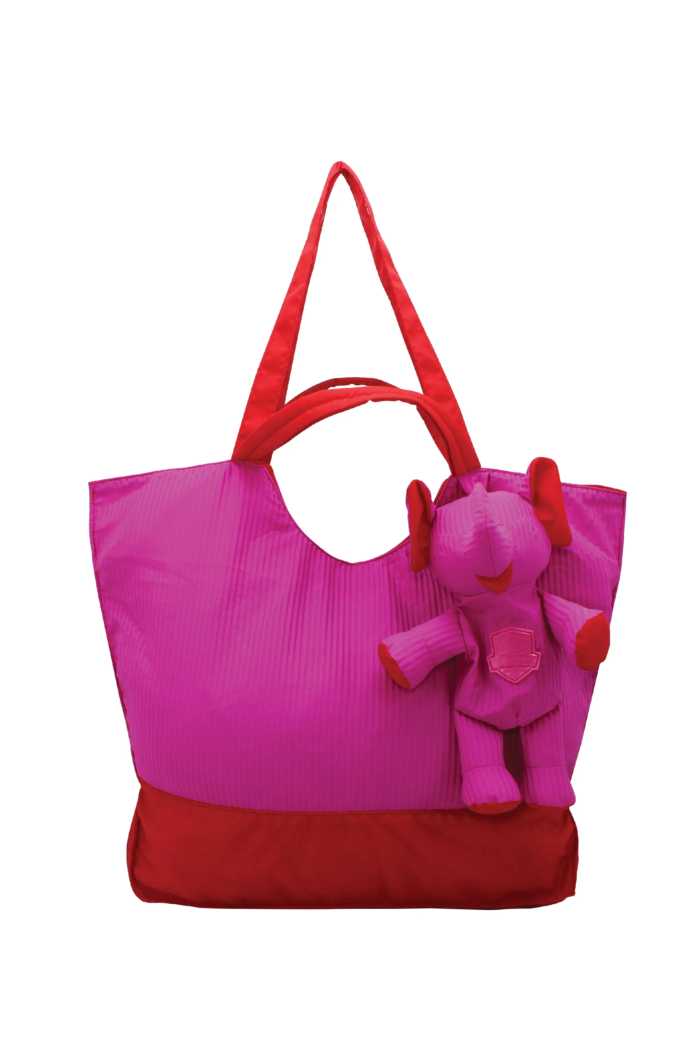 ELEPH FOLDABLE PLEAT - TOTE L :  Pink