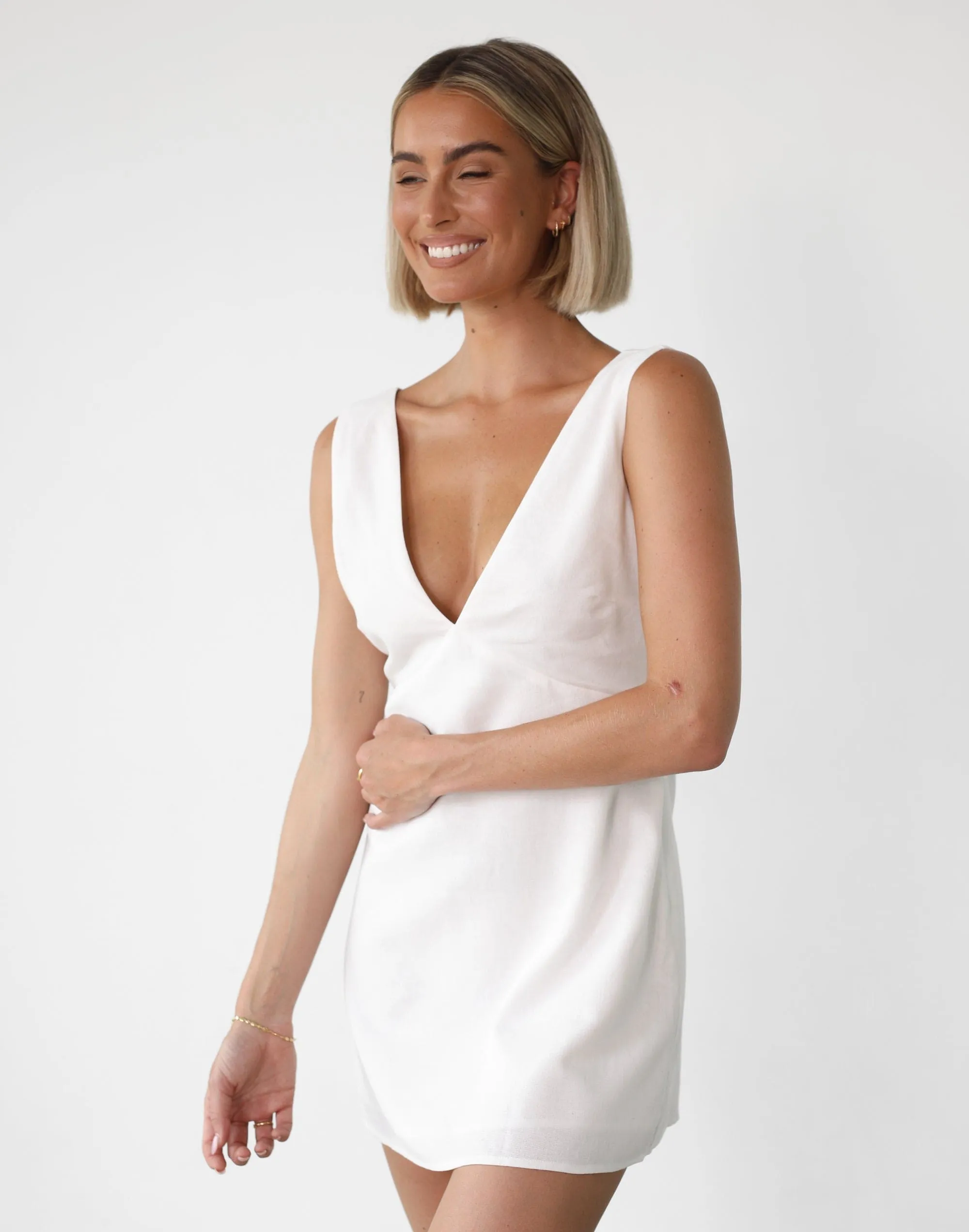 Elio Mini Dress (White)