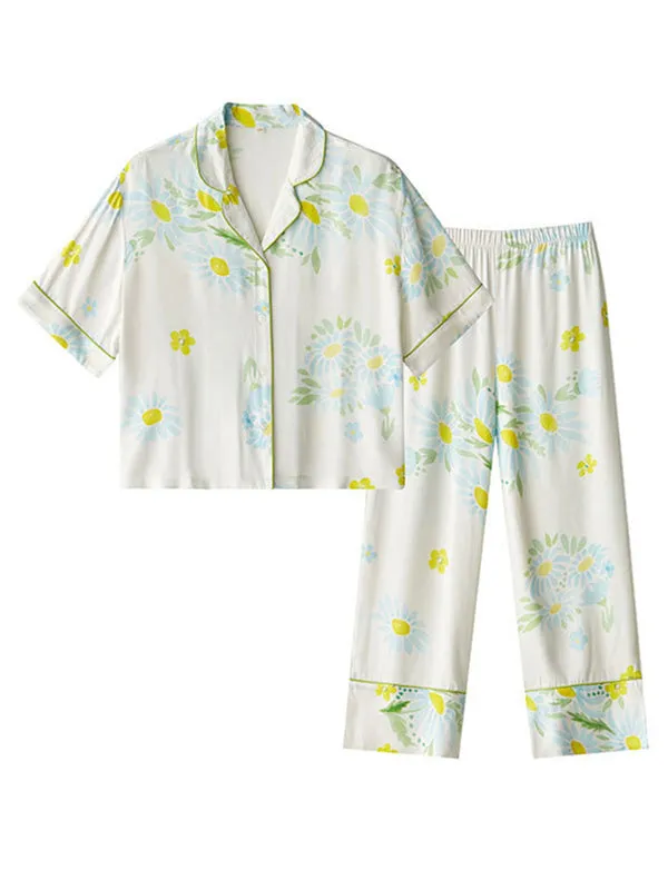 Floral Print Button Cotton Pajama