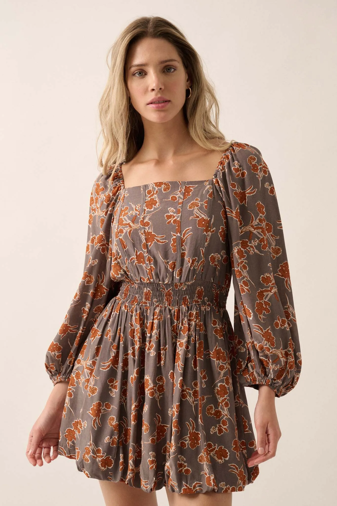 Forgotten Garden Floral-Print Corset Mini Dress