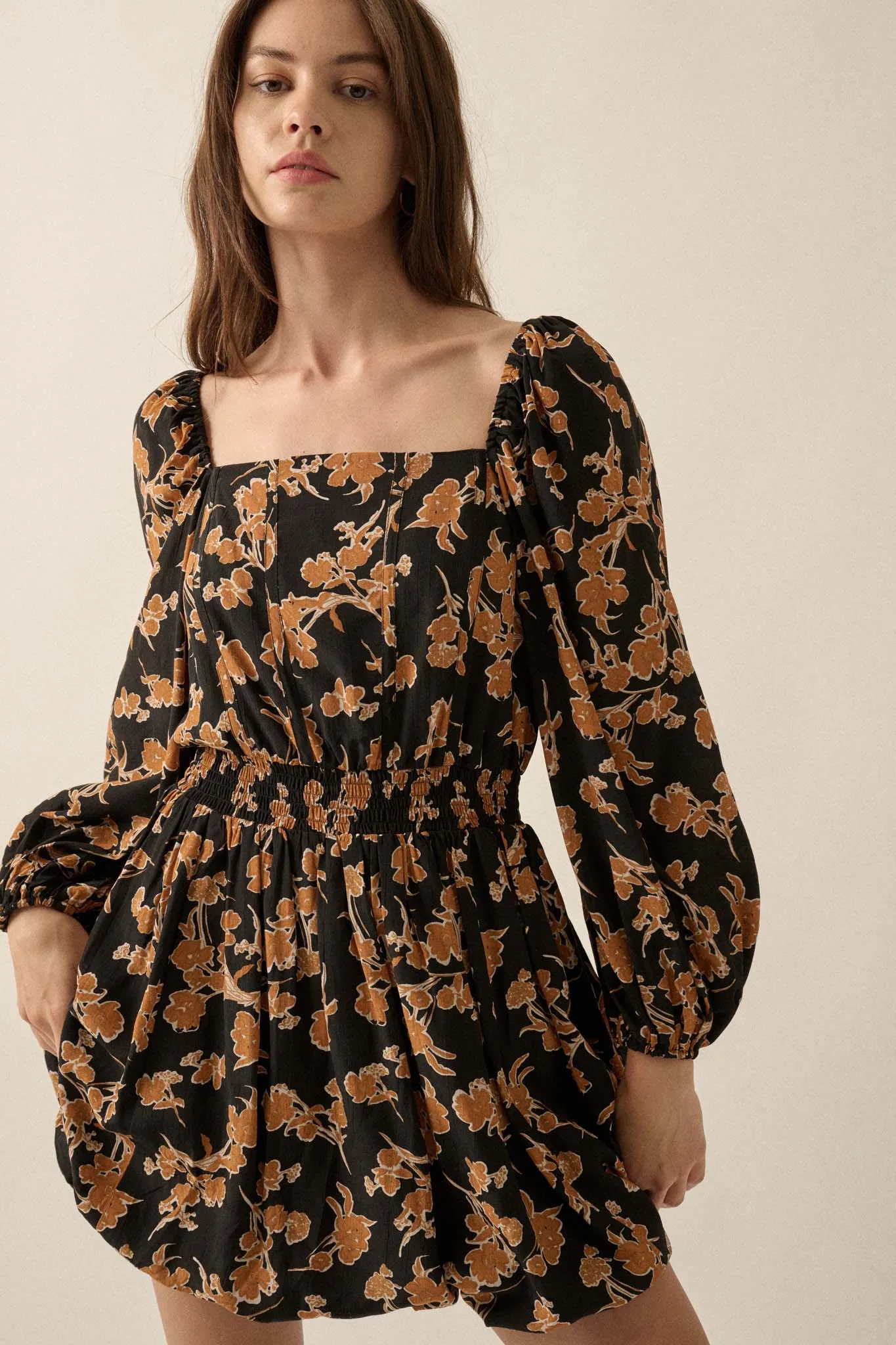 Forgotten Garden Floral-Print Corset Mini Dress