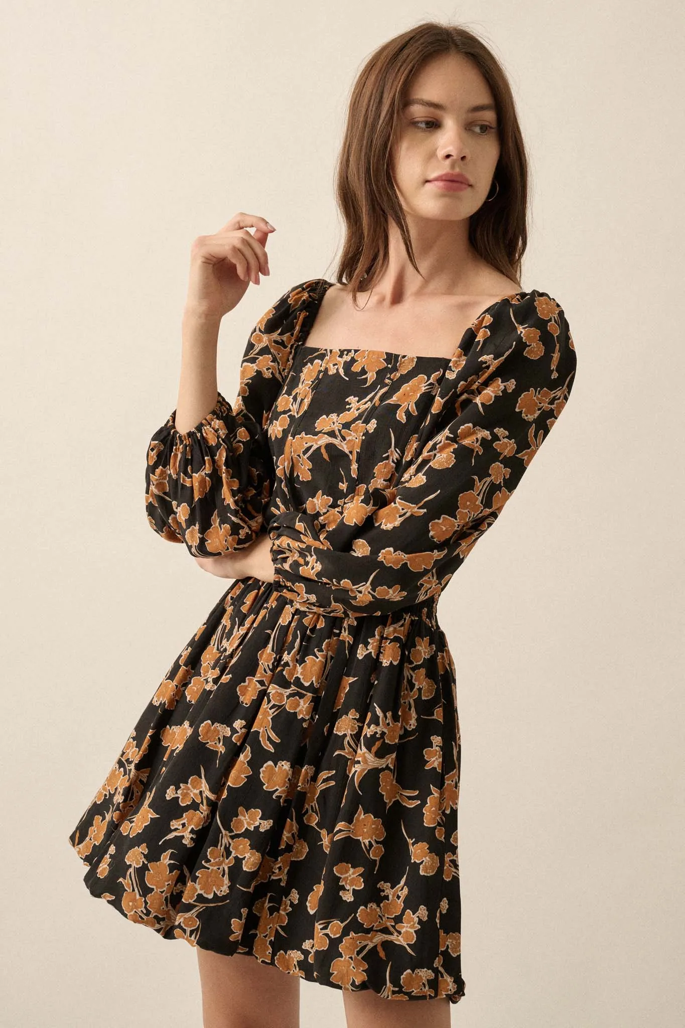 Forgotten Garden Floral-Print Corset Mini Dress