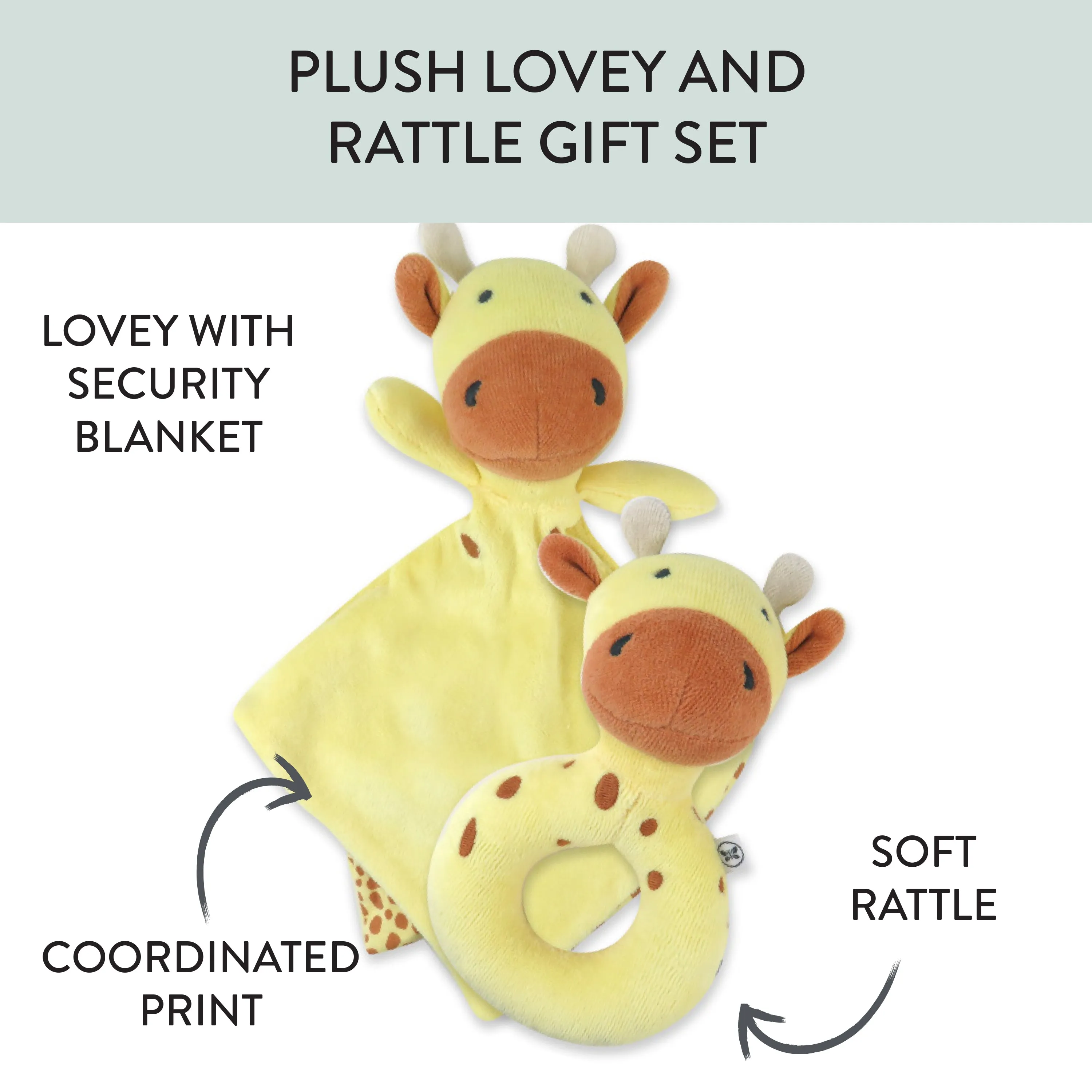 Giraffe Lovey and Rattle BIG BUDDY Gift Set