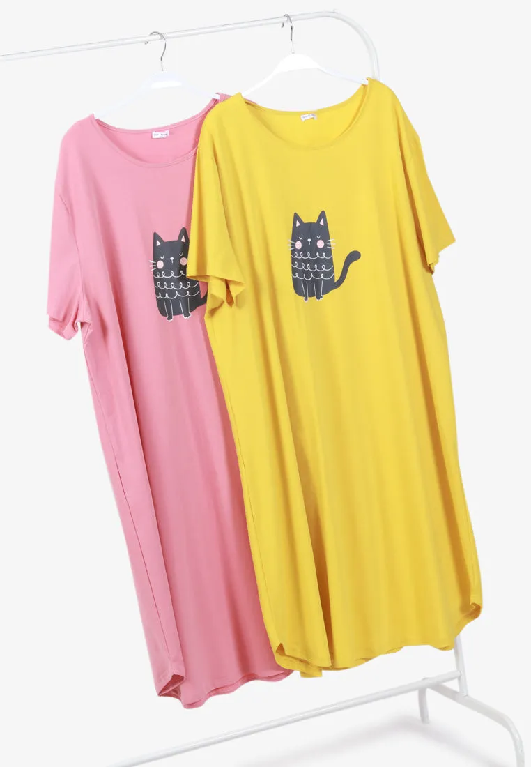 Greycat Cotton Jersey Sleep Dress - Pink