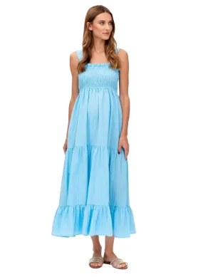 Holly Long Maternity Dress - Sky Blue