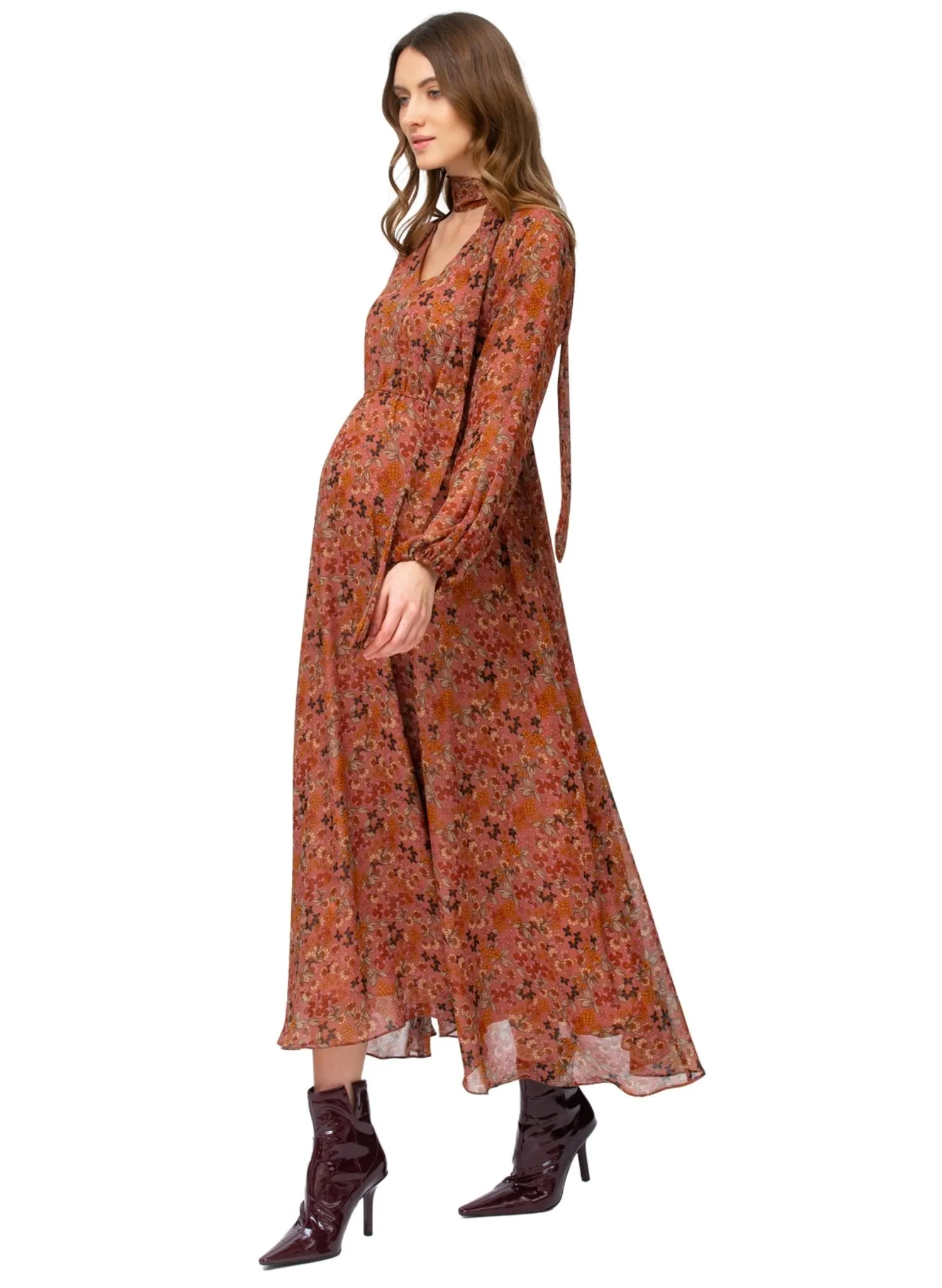 Isabella Maternity Maxi Dress - Retro Disty