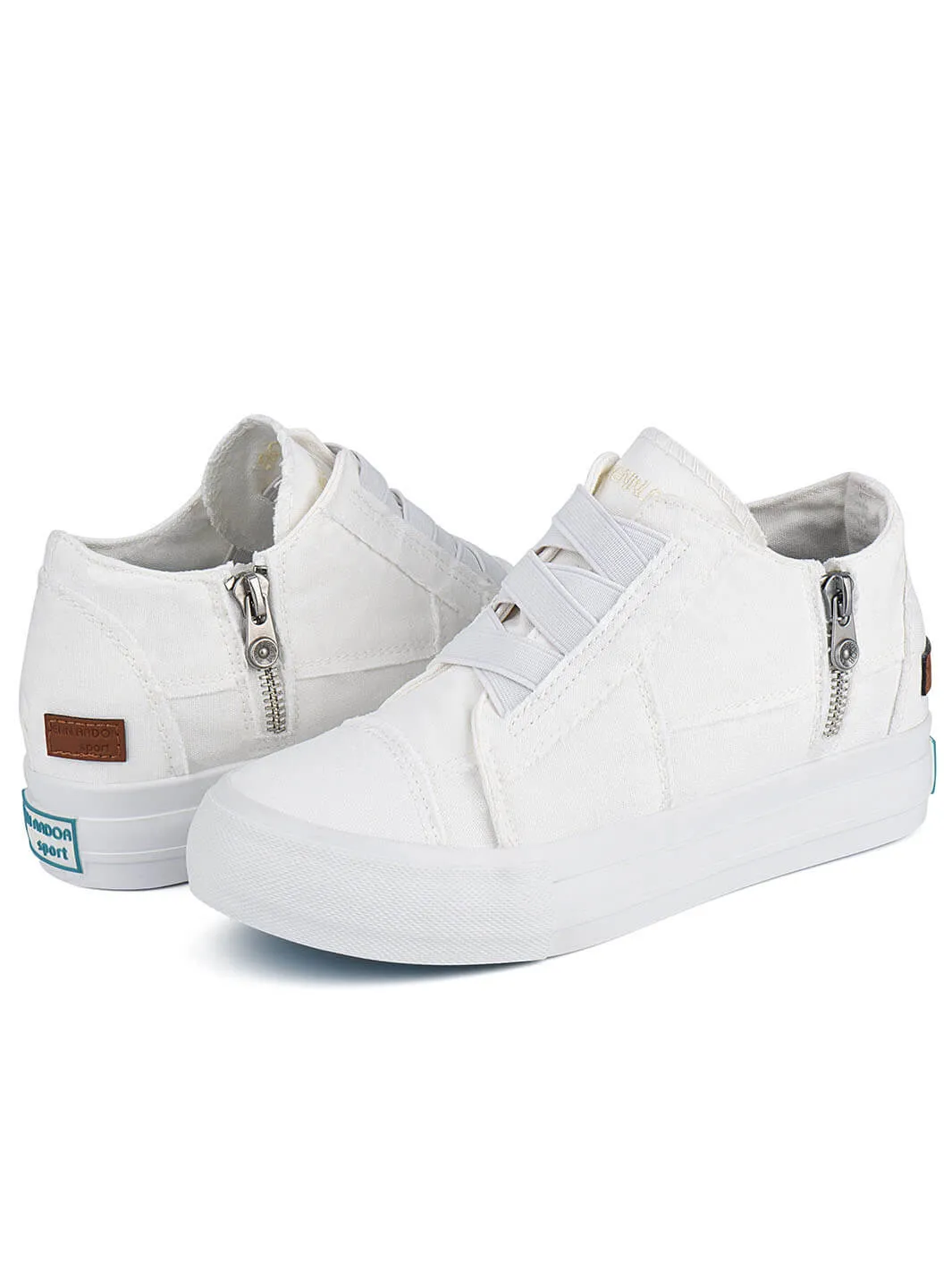 JENN ARDOR Women Casual Slip On Canvas High-Top Platform With Zipper Sneaker