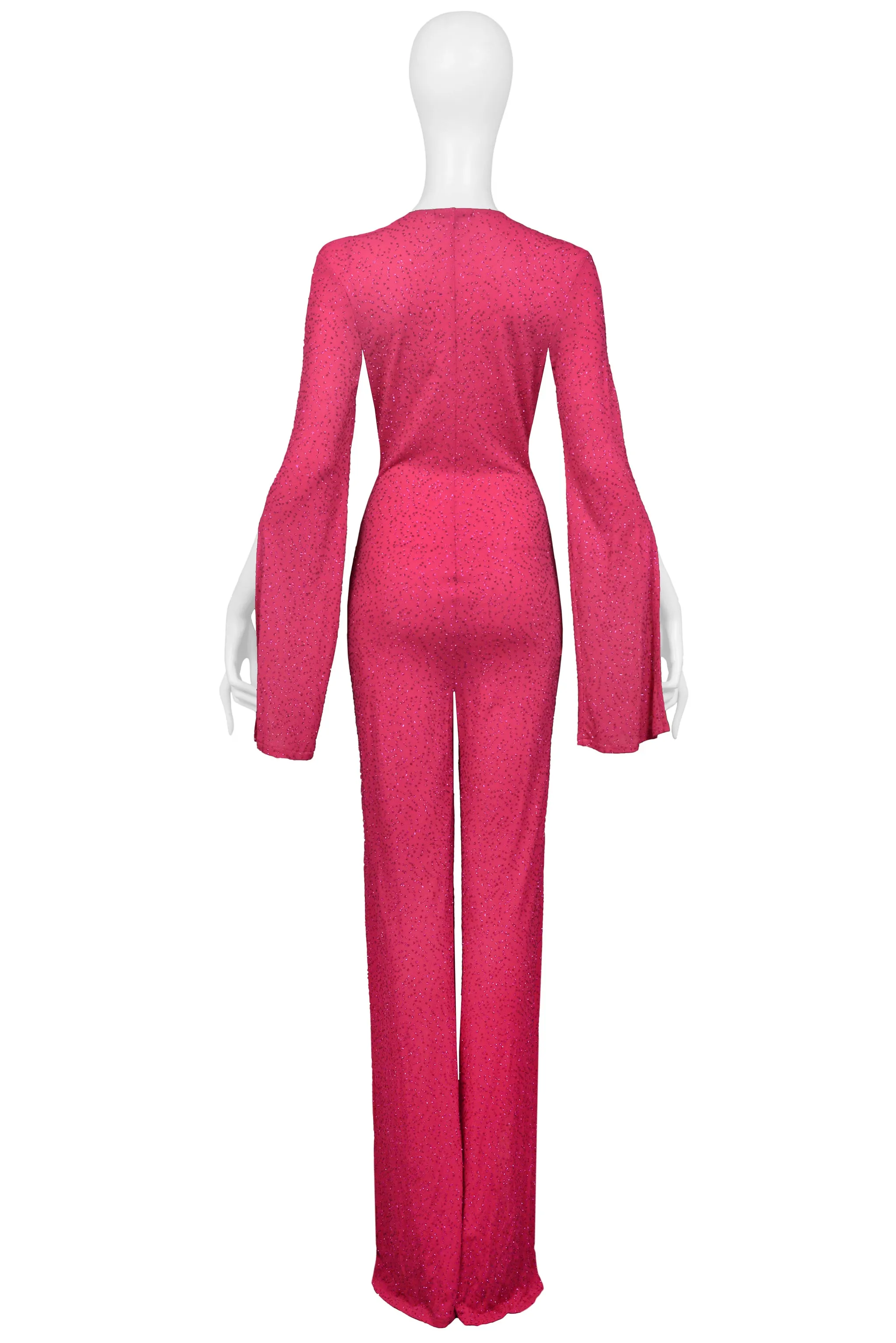 KATY RODRIGUEZ HOT PINK GLITTER JUMPSUIT