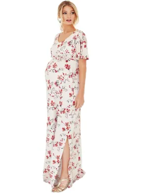 Kimono Maternity  Maxi Dress - Cherry Blossom