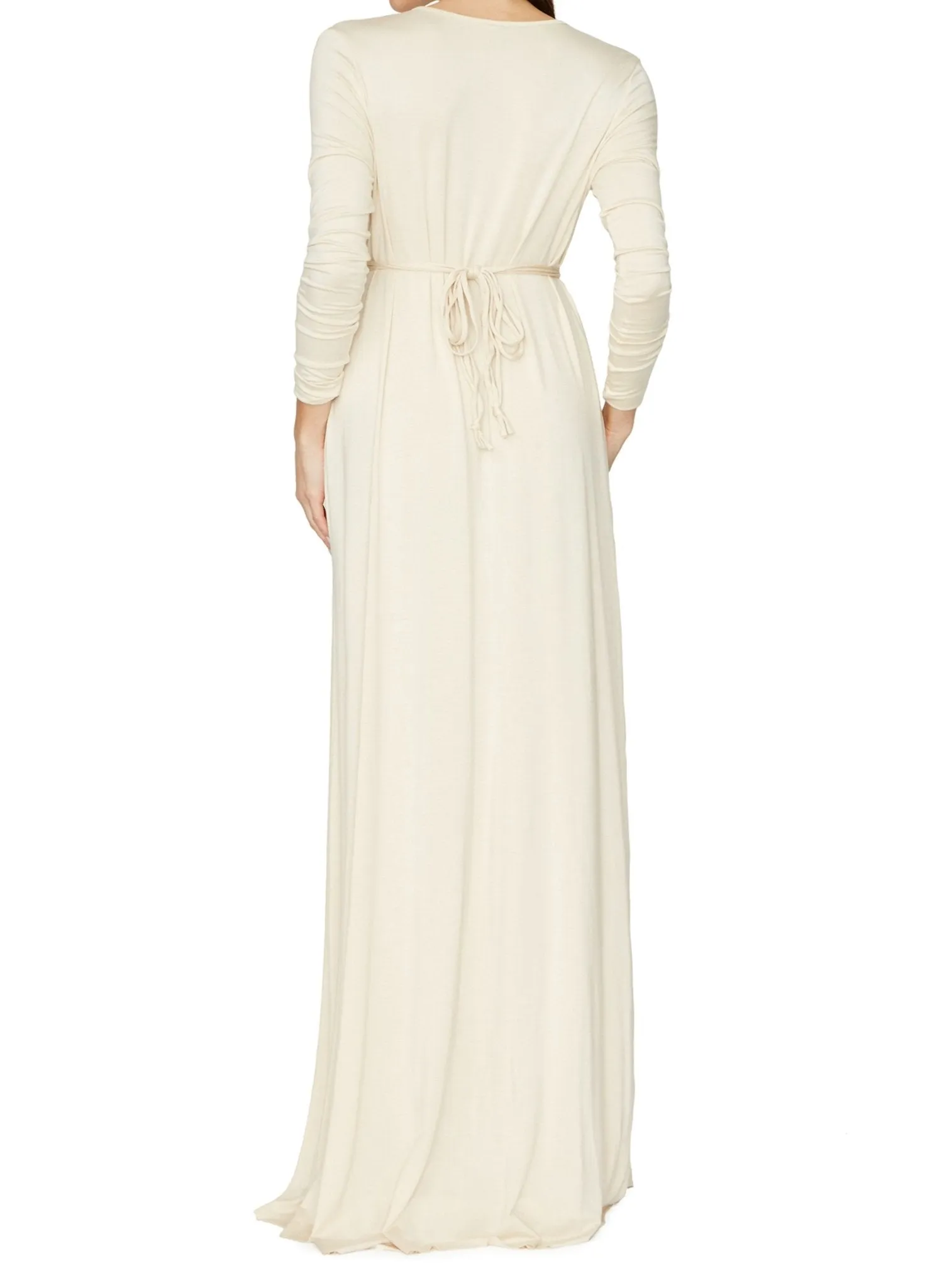 Long Sleeve Maternity Caftan Dress - Cream