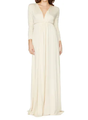 Long Sleeve Maternity Caftan Dress - Cream