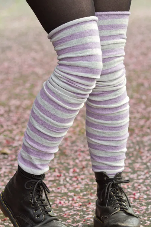 M Stripes Thigh High Socks