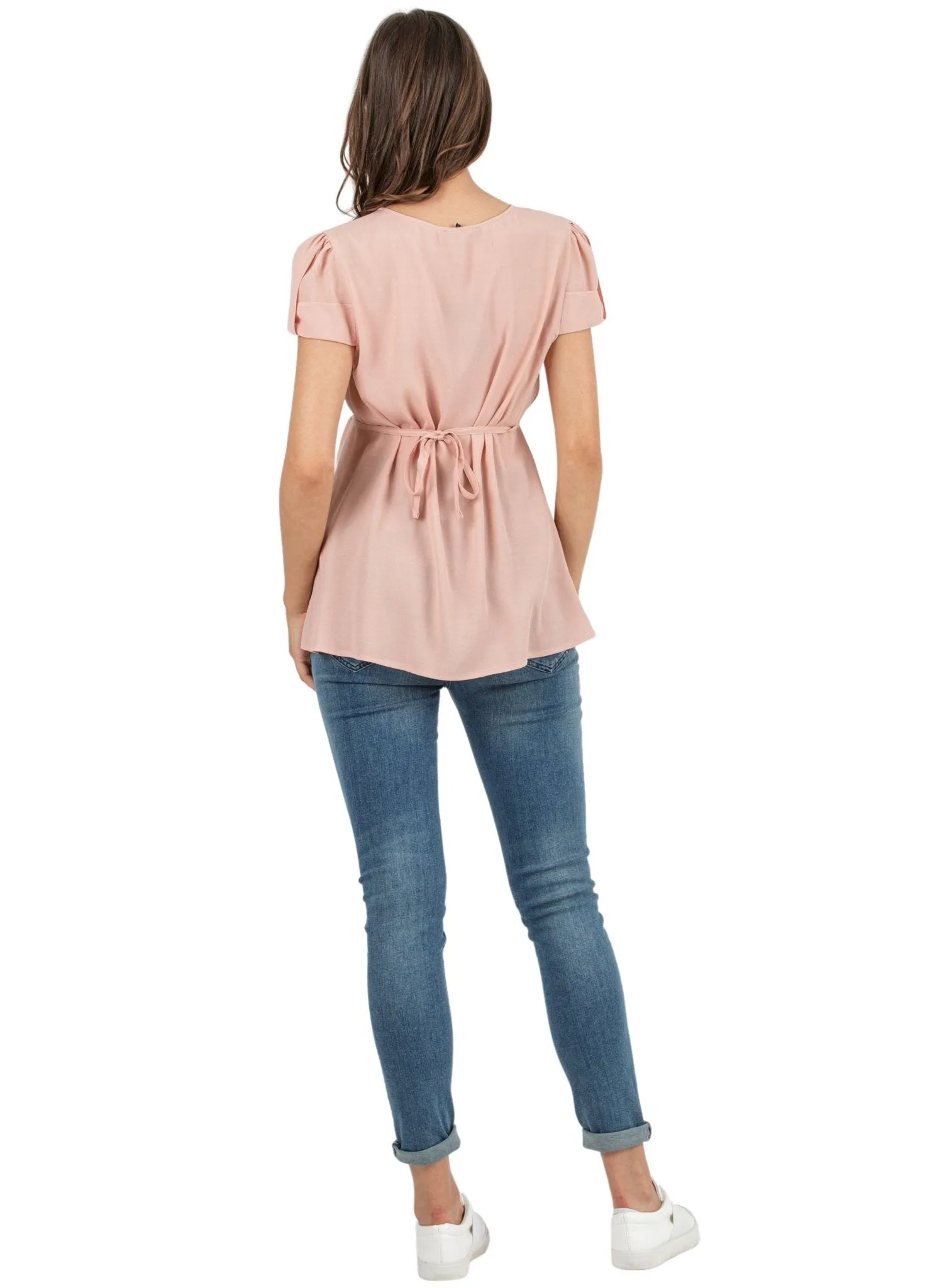 Maternity Blouse with String - Coral