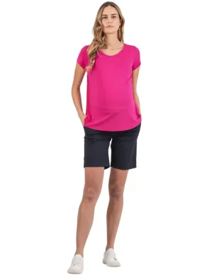 Maternity Shorts in Lightweight Cotton - Blue