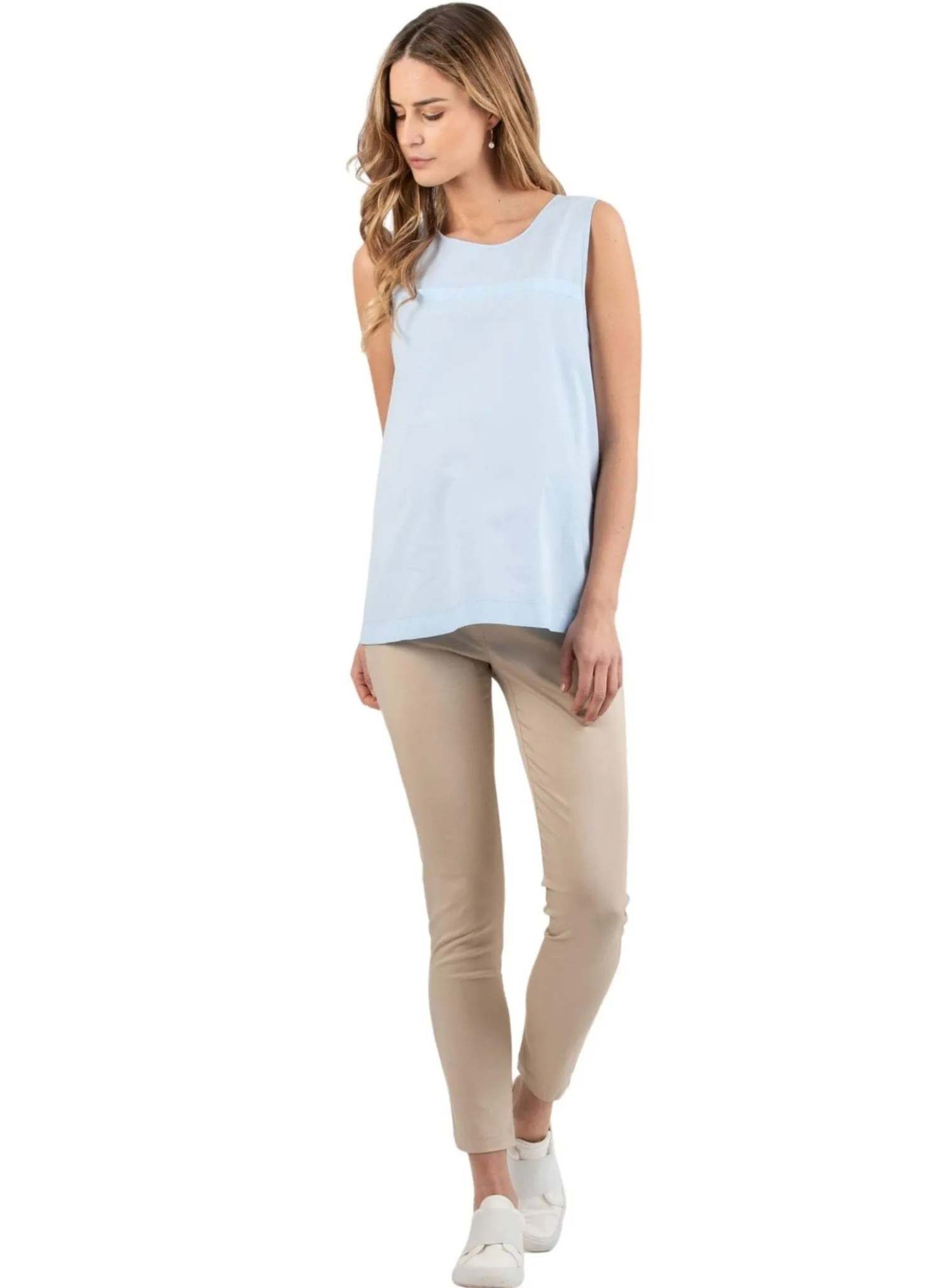 Maternity Top with Creases on the Back - Blue