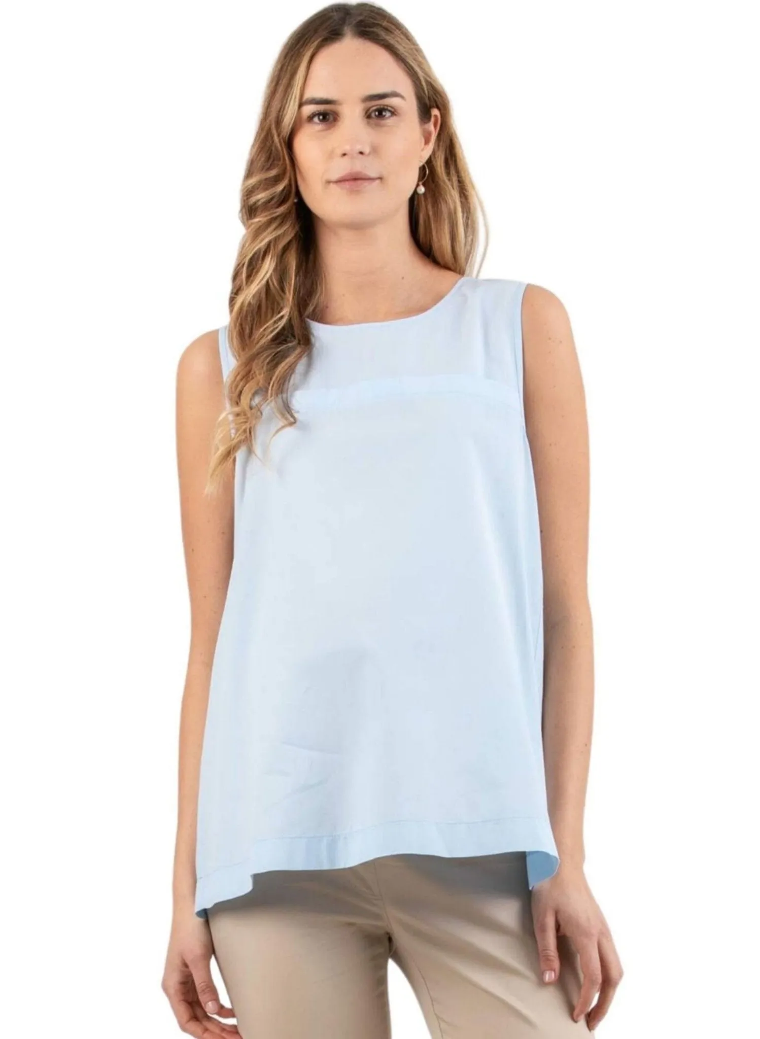 Maternity Top with Creases on the Back - Blue