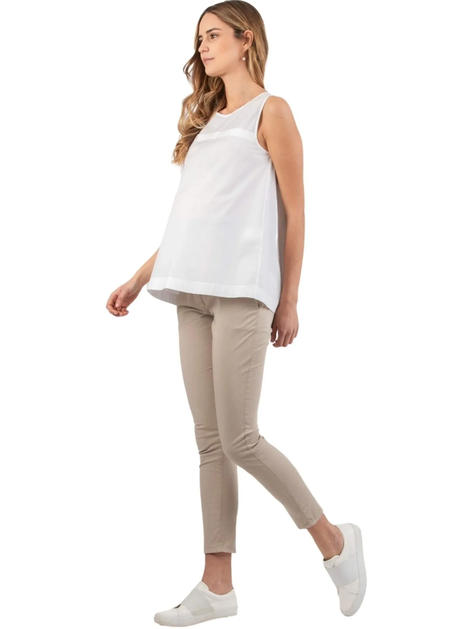 Maternity Top with Creases on the Back - Off White