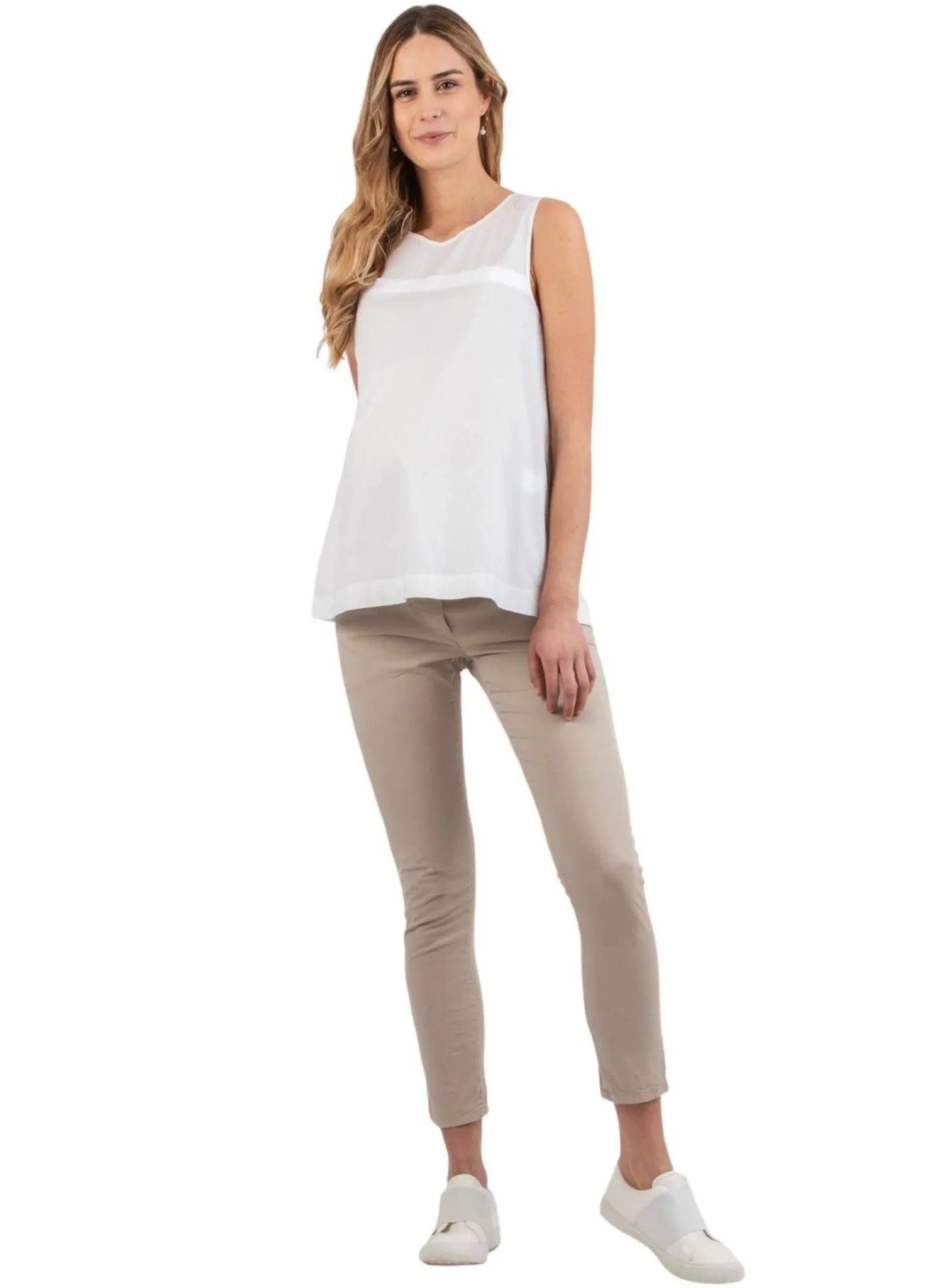 Maternity Top with Creases on the Back - Off White