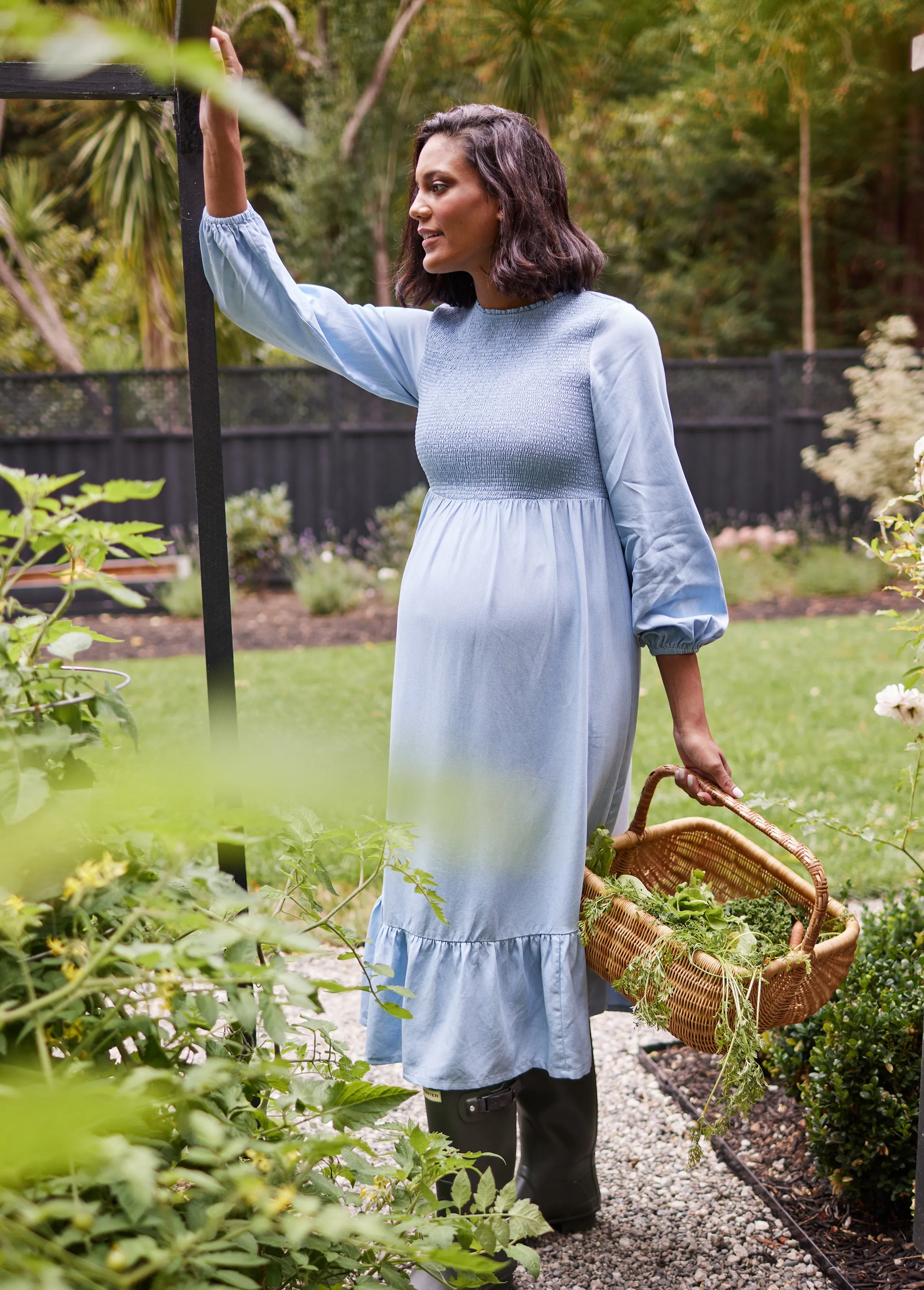 Meadow Chambray Maternity Dress