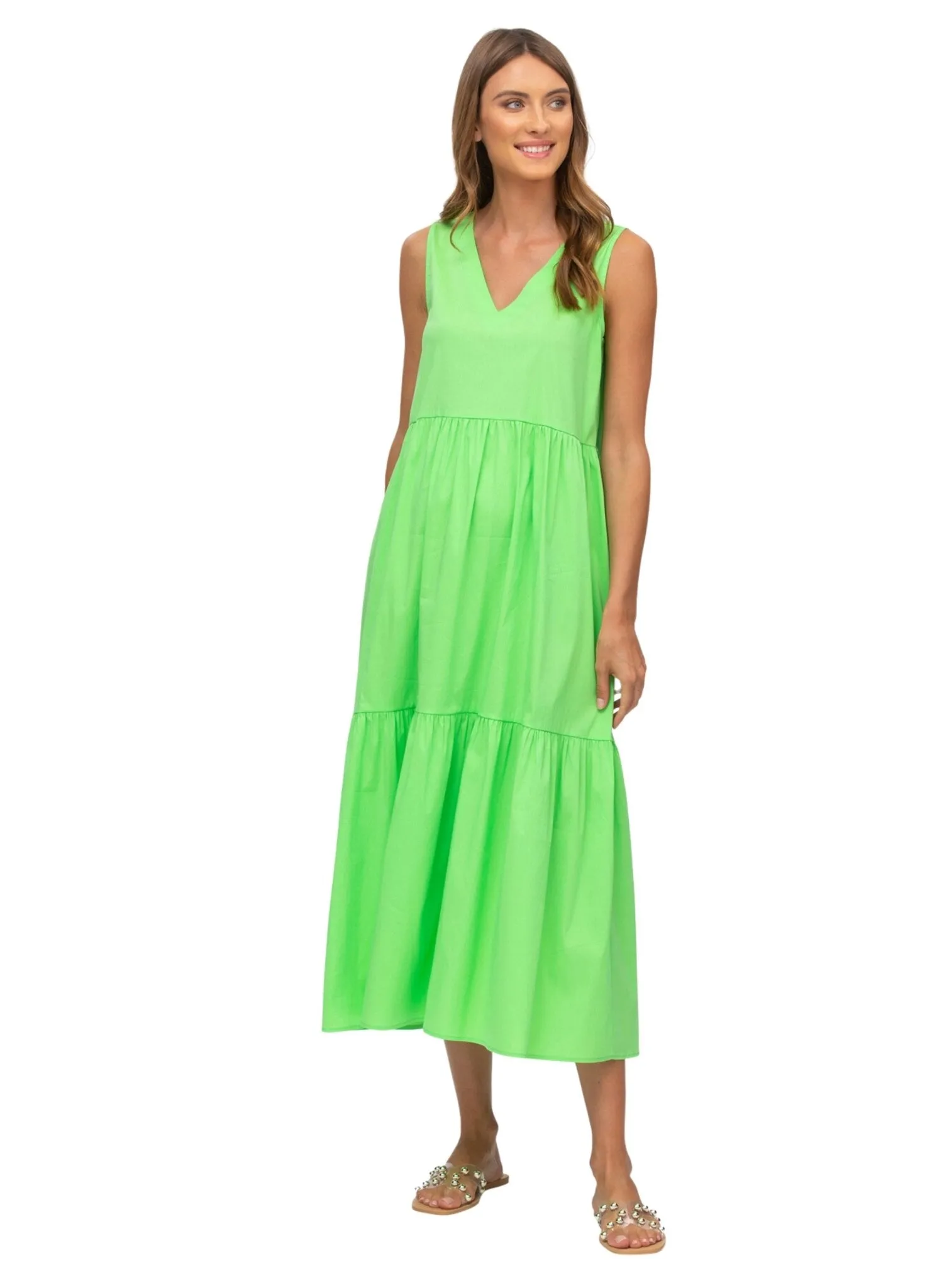 Melody Maternity Maxi Dress - Apple Green