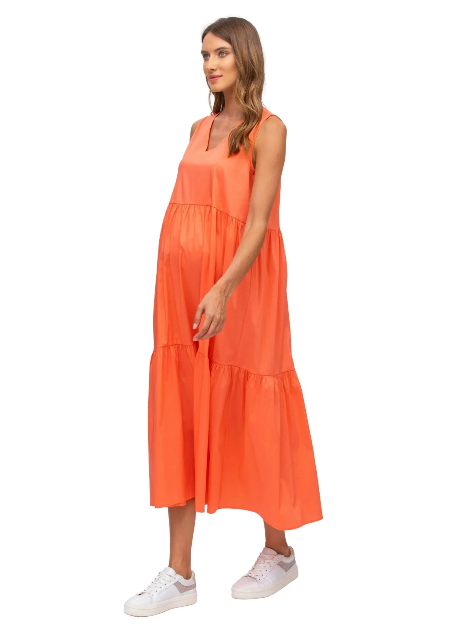 Melody Maternity Maxi Dress - Paradise Coral