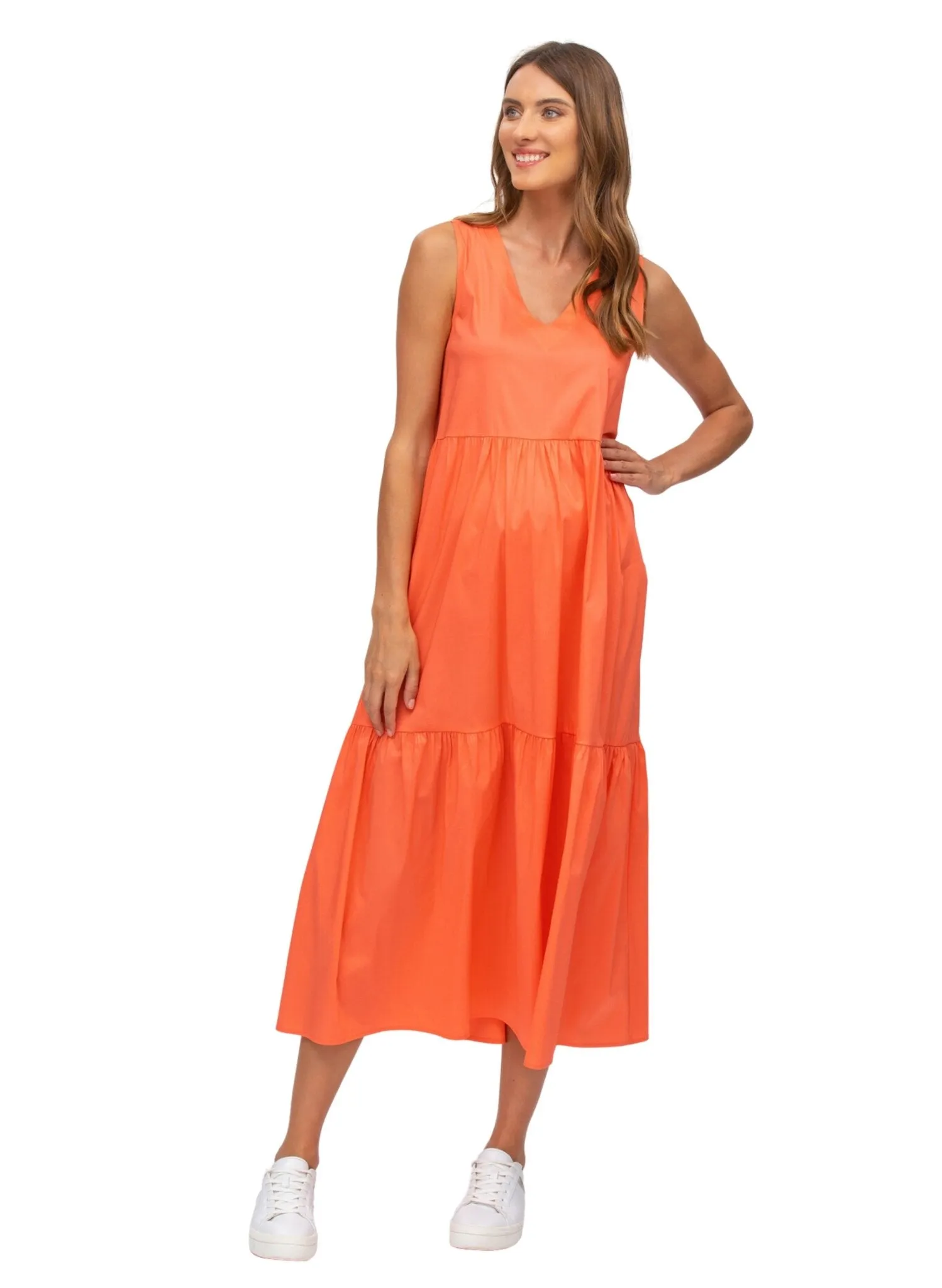 Melody Maternity Maxi Dress - Paradise Coral