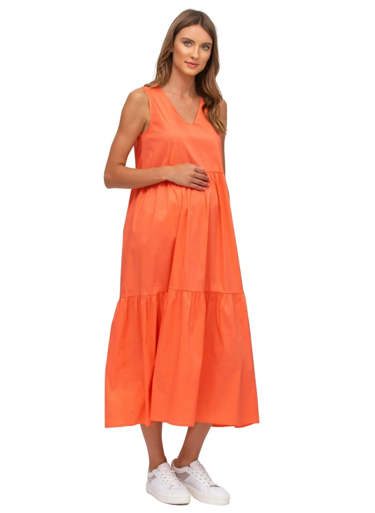 Melody Maternity Maxi Dress - Paradise Coral