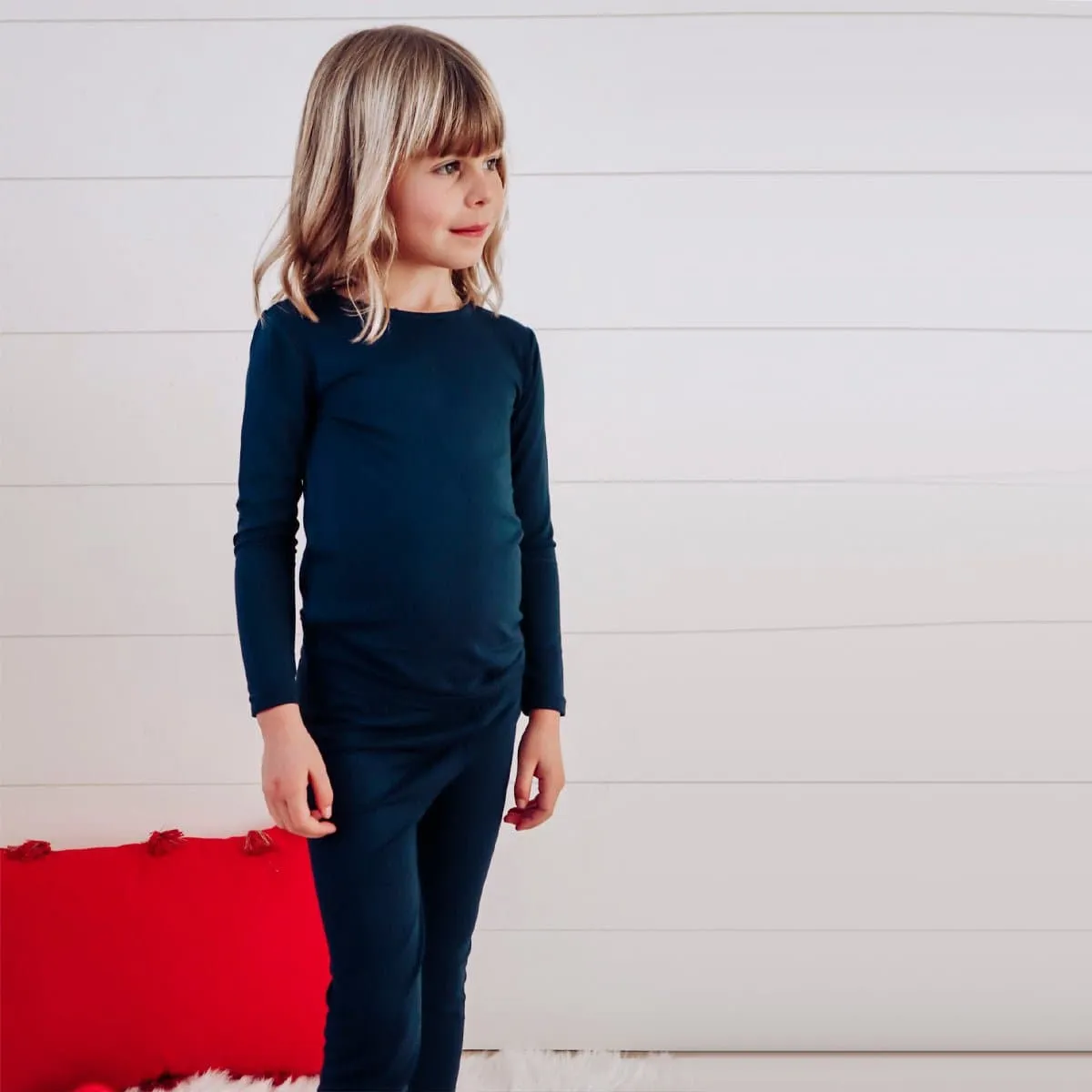 Midnight Blue Bamboo Kids Pajamas