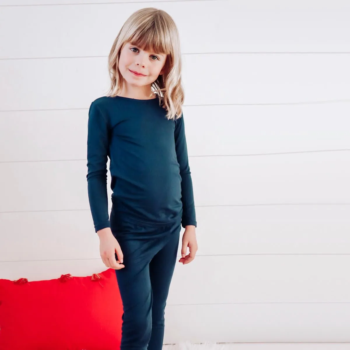 Midnight Blue Bamboo Kids Pajamas