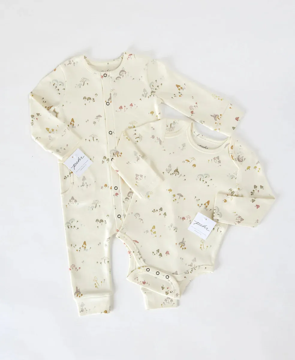 Mini Mushrooms Placket Romper