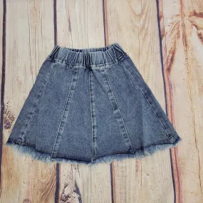 M.L.KIDS SHAGGY HEM DENIM SKIRT