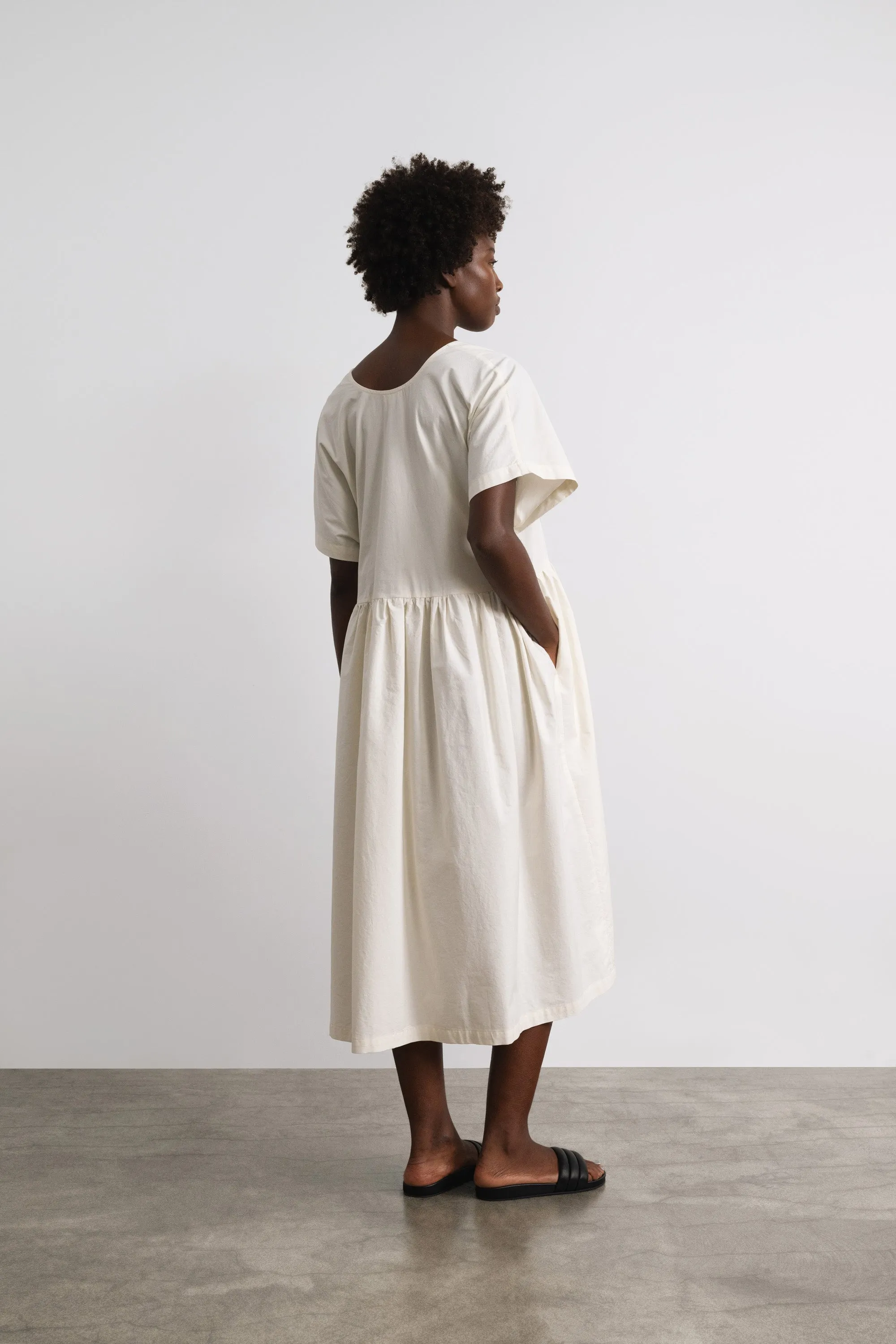 Nico Dress, Organic Cotton Poplin, Natural