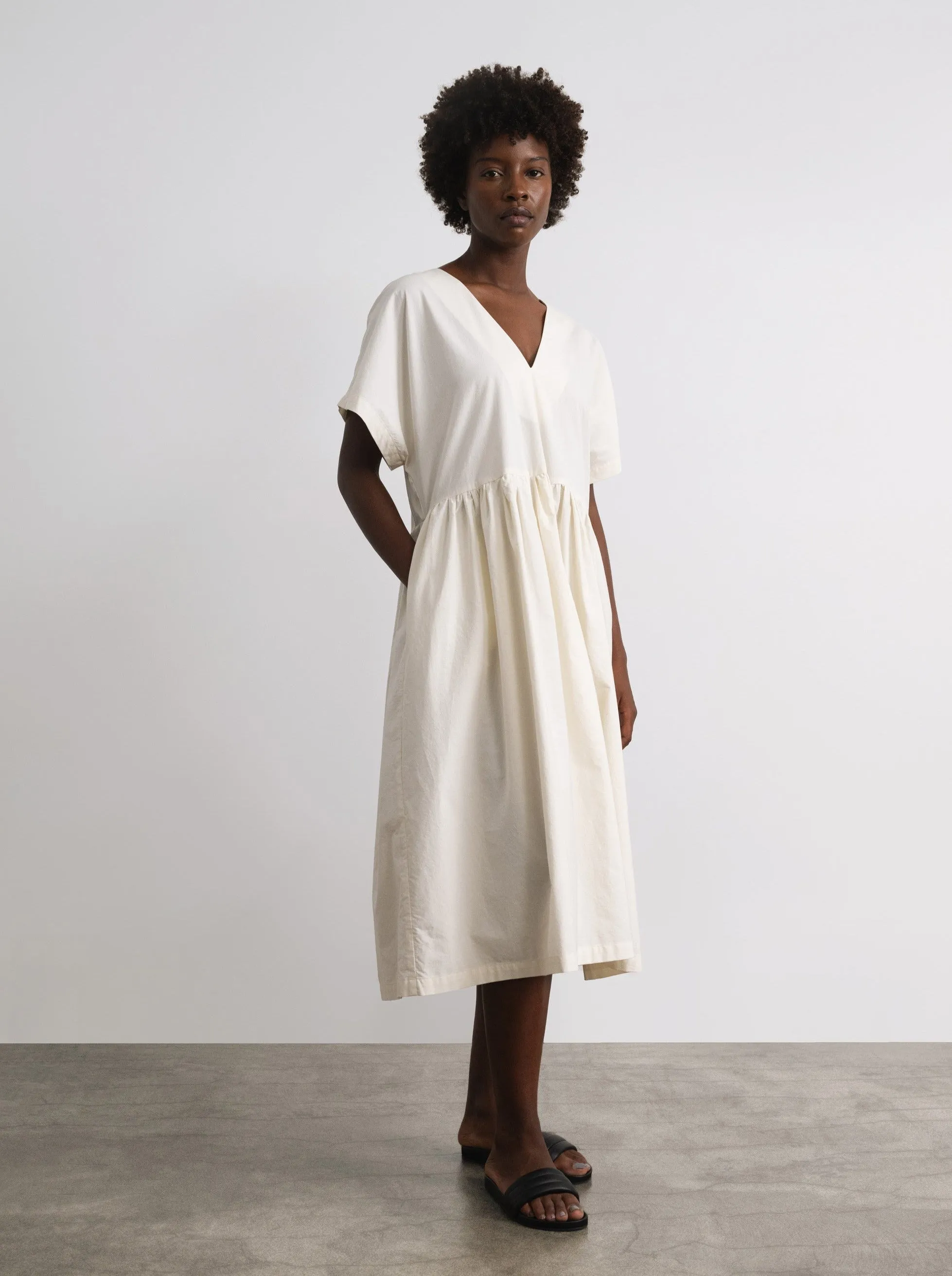 Nico Dress, Organic Cotton Poplin, Natural