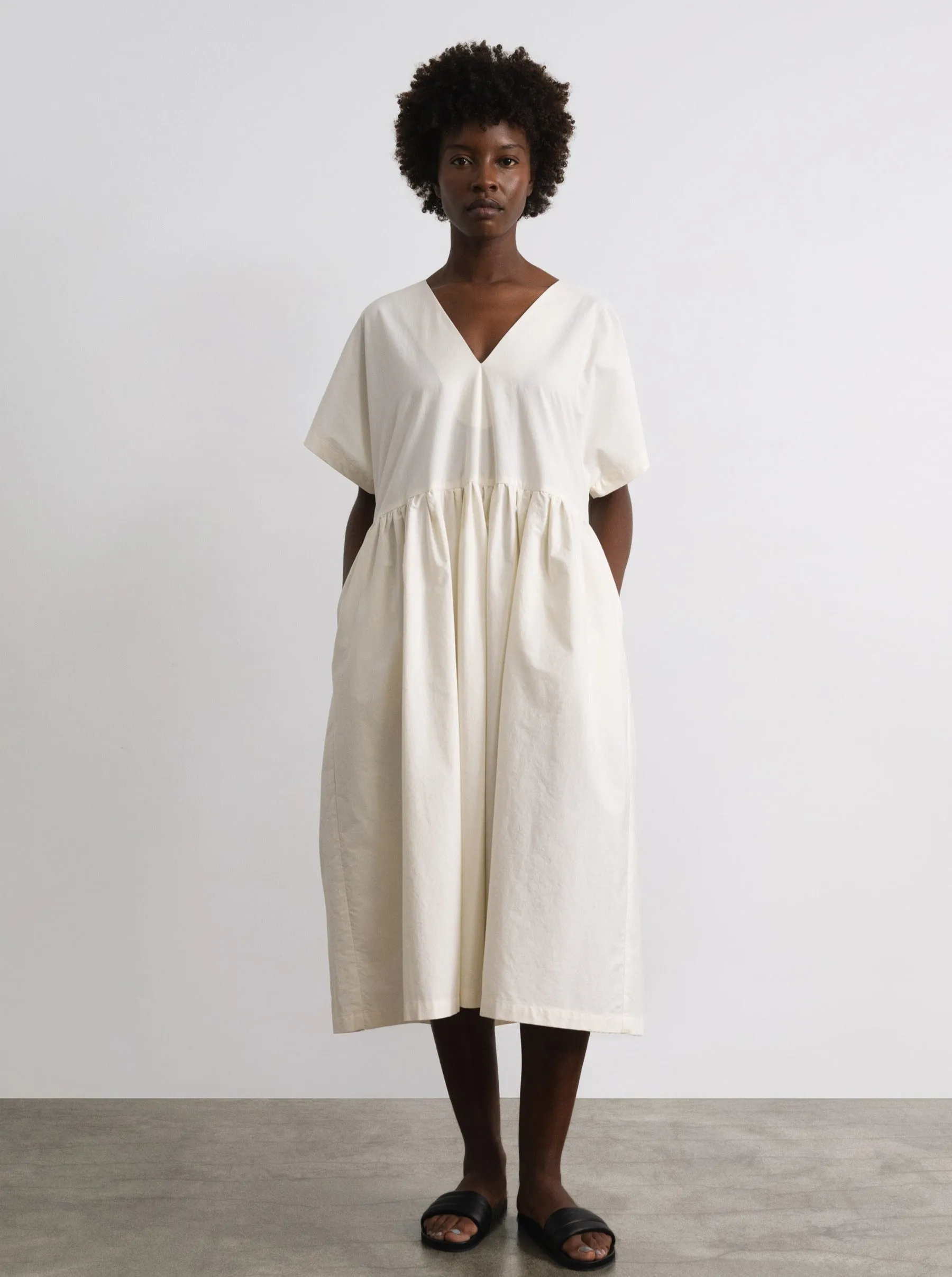 Nico Dress, Organic Cotton Poplin, Natural