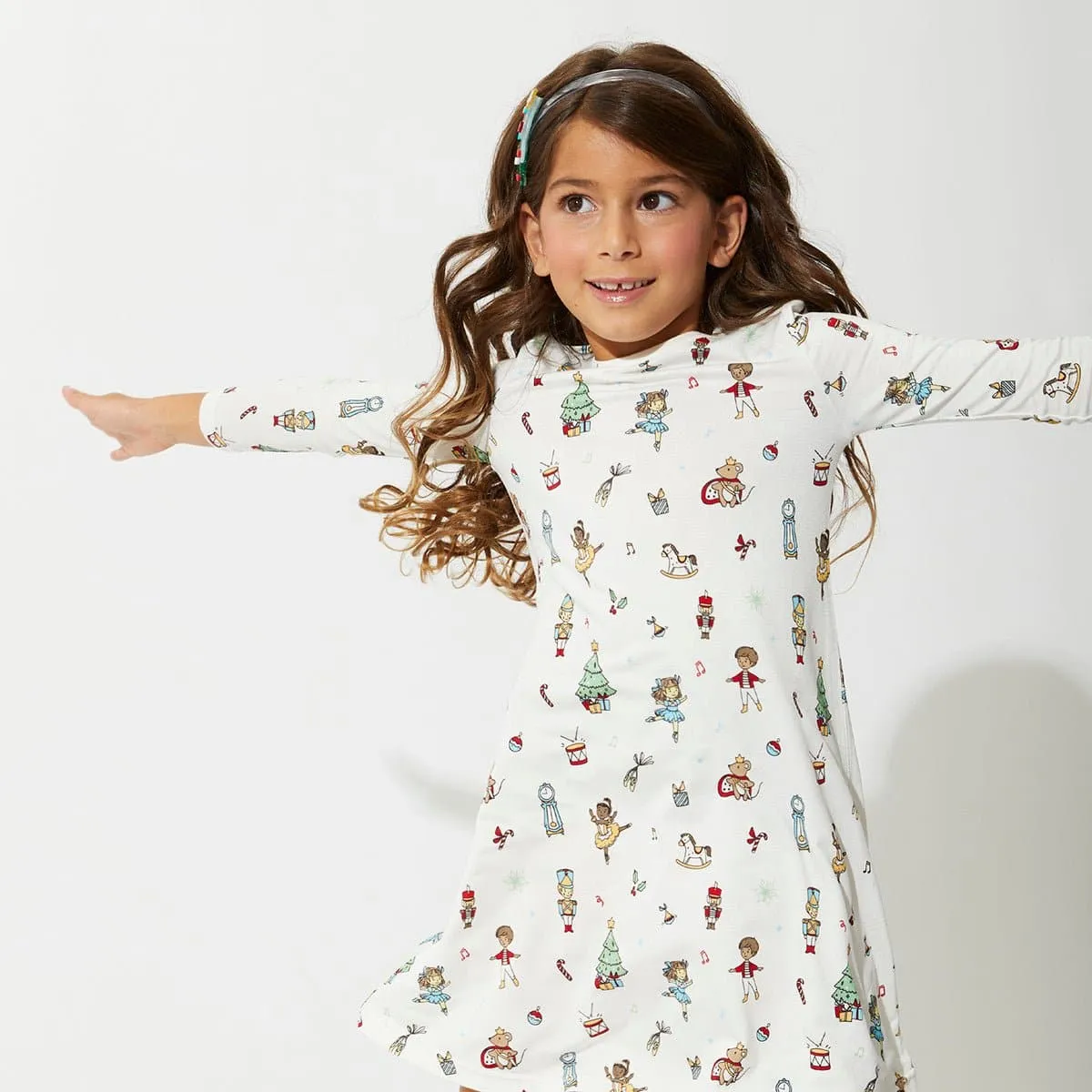 Nutcracker Bamboo Girls' Long Sleeve Dress