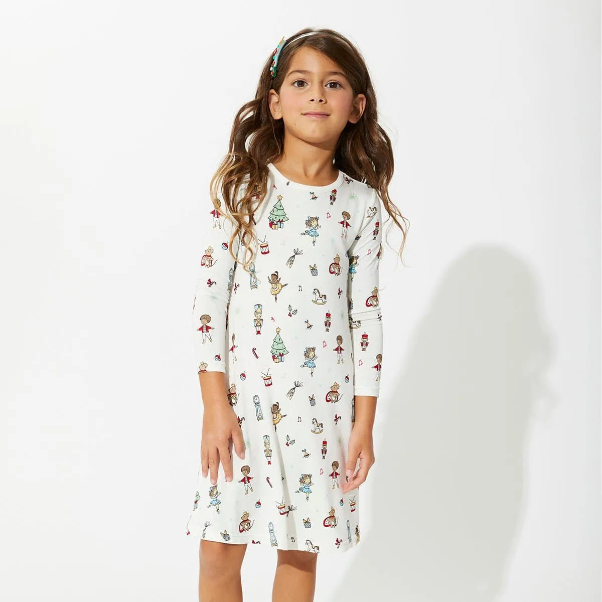 Nutcracker Bamboo Girls' Long Sleeve Dress