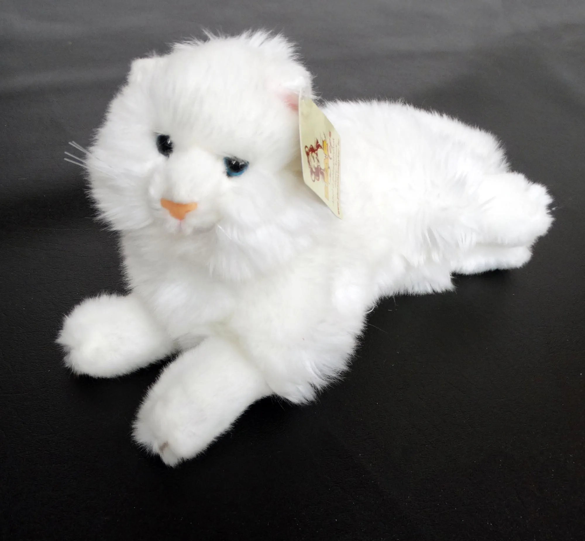 NWT White Angora Plush Cat Stuffed Animal 13.5 in. Cotton/Poly - Hungarian