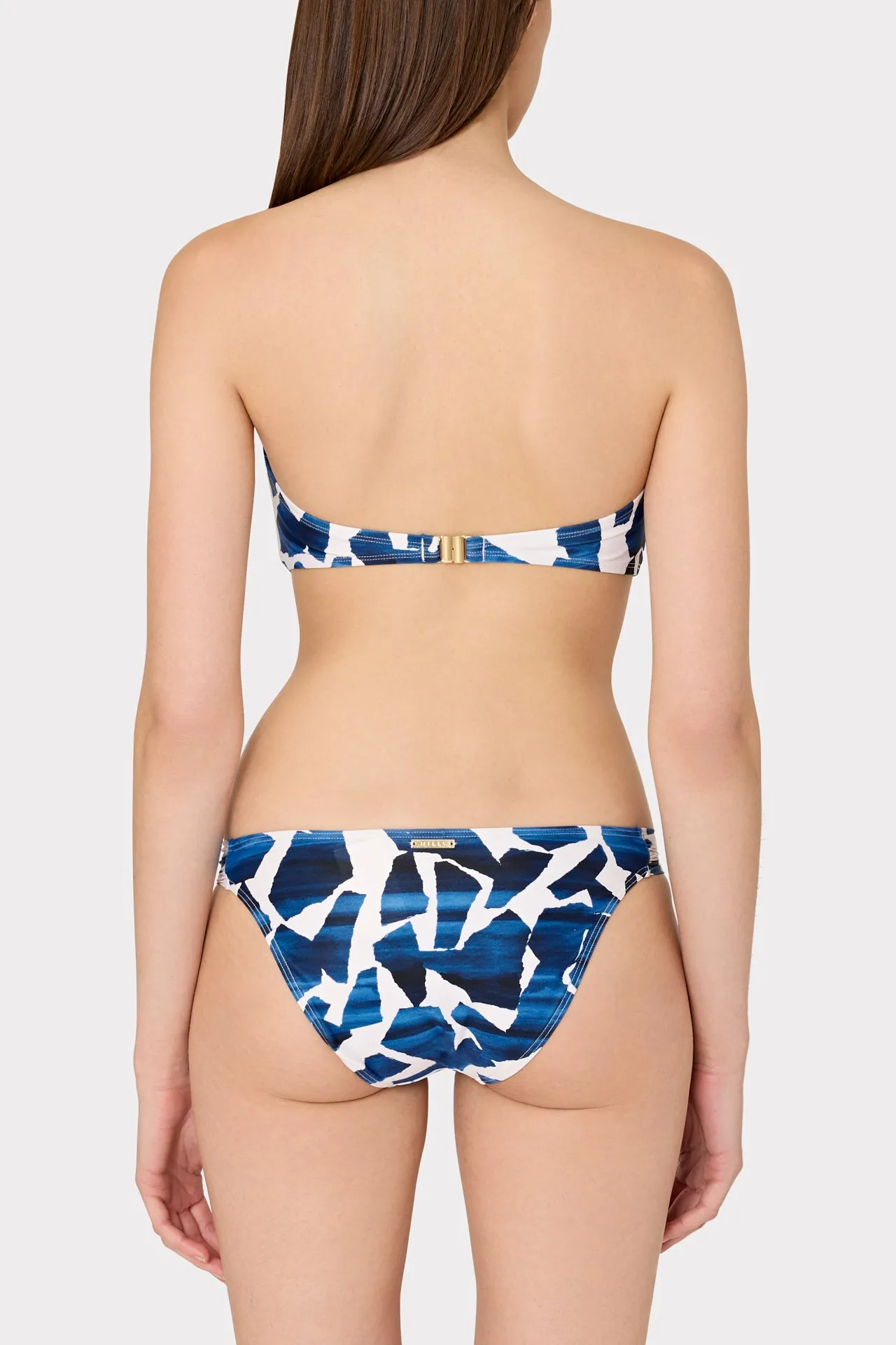 Ocean Puzzle Ruched Sides Bikini Bottom