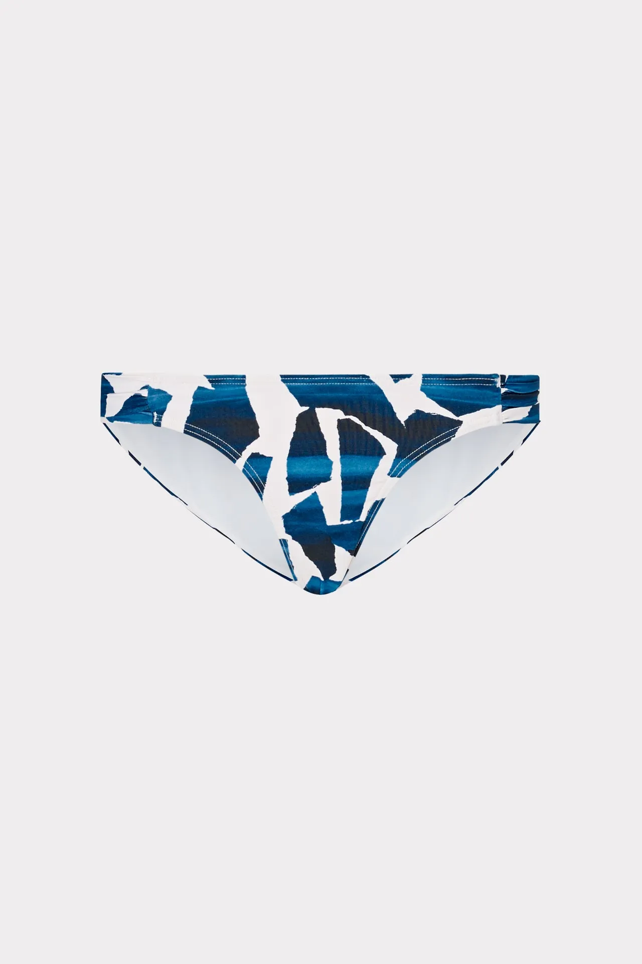 Ocean Puzzle Ruched Sides Bikini Bottom