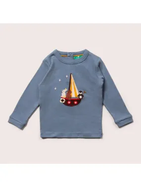 Organic Stormy Seas Chest Applique Long Sleeve T-Shirt