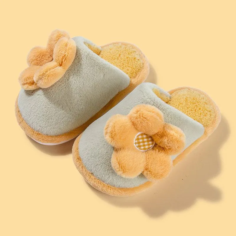 Parent-child Cute Cartoon Indoor Non-slip Soft-soled Cotton Slippers