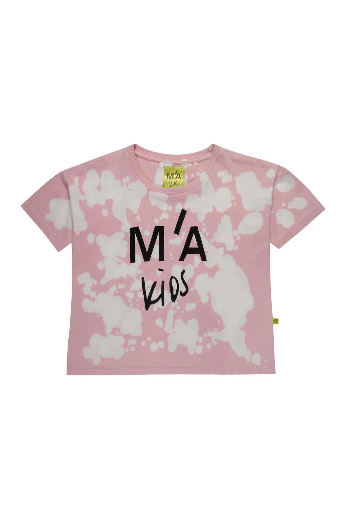 PINK AND BEIGE SPLATTERED LOGO T-SHIRT